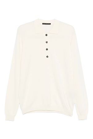 Polo con bottoni in lana bianco crema LOW BRAND | L1MFW25266736A014